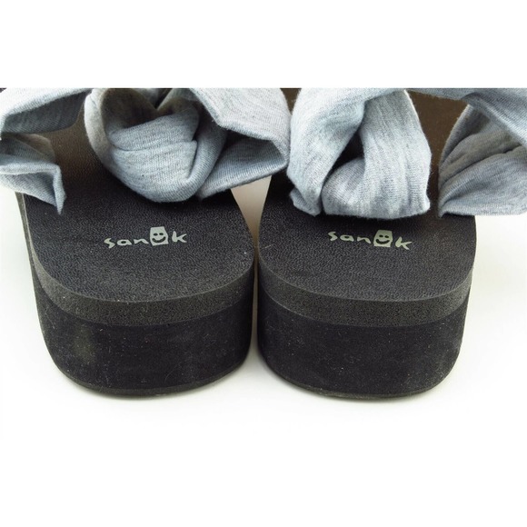 Sanuk Sz 10 M Gray Slingback Fabric Women Sandals 1016351 - Picture 5 of 8